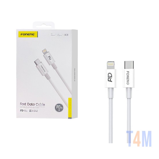 Foneng Cable X31 Type C to Lightning PD 27W 3A 1M White